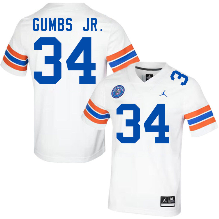 George Gumbs Jr. Florida Jersey,Florida Gators #34 George Gumbs Jr. Jersey Youth Uniforms-Throwback White